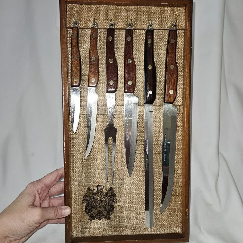 Vintage Royalton Hanging Knife Collection with Hanging Board w Magnetic Strip‎
